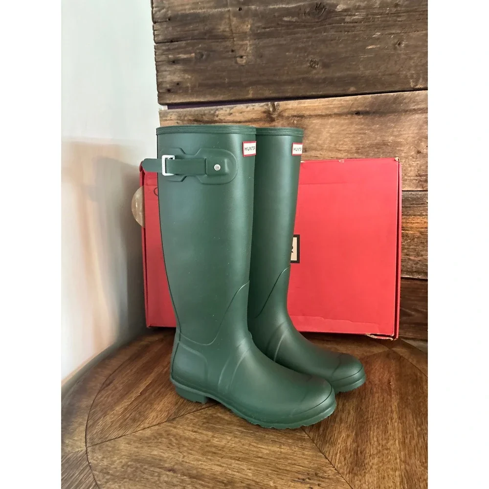Hunter Womens Original Tall Boot Hunter Green Rain Boots WFT1000RMA Size US 9